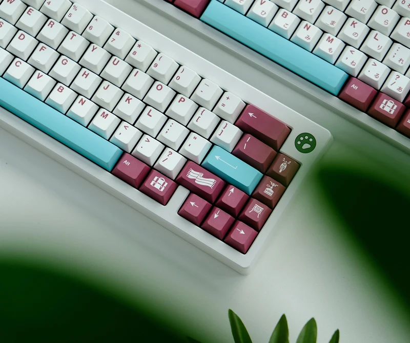 chaves gmk yuru keycaps cereja perfil pbt tintura sublimação teclado mecânico para mx switch com shift