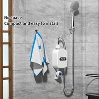 Chauffe-eau instantané 3500W, prise EU 220V, chauffage rapide en 3 secondes, affichage numérique, mini chauffe-eau sans réservoir pour salle de bain et cuisine, sécurité CE 3