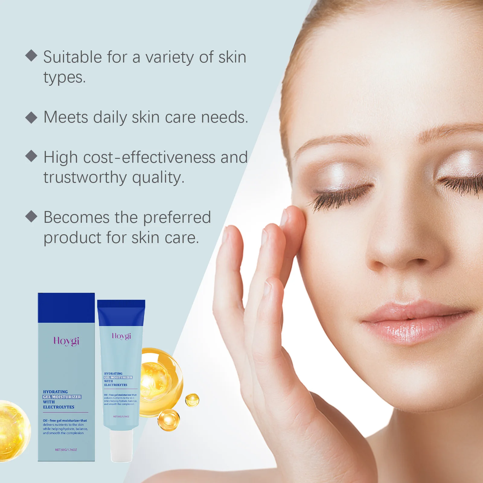 Hoygi Moisturizing Face Gel Deep Hydrating Reduce Dryness Refreshing Improve Skin Texture Anti-chapping Softening Face Care Gel