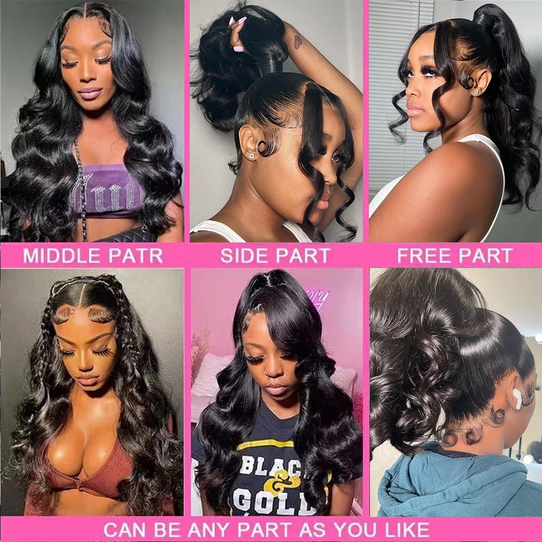 Human Hair Wigs 30 Inch Body Wave 360 Full Glueless Lace Front Wig for Women