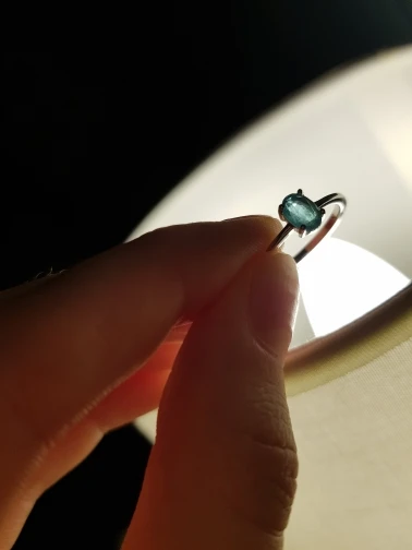 Silver tourmaline ring