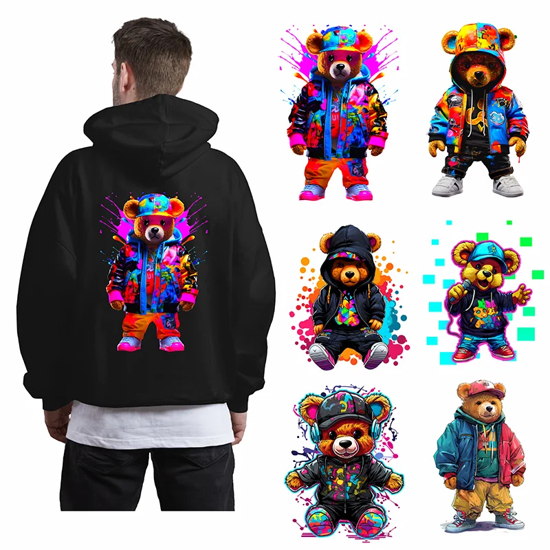 Graffiti Bears Stylish Waterproof Iron-On Patch
