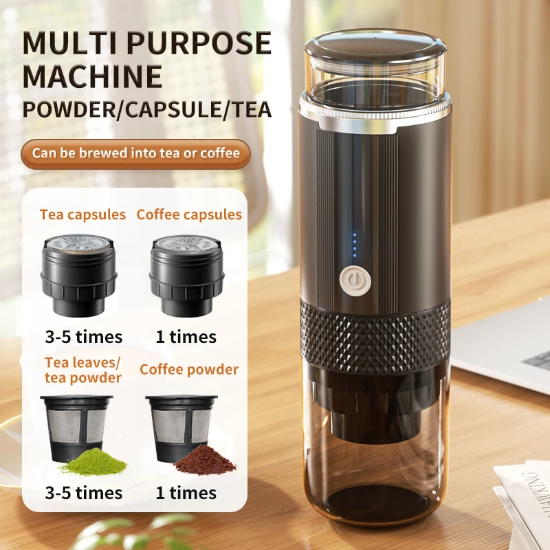 Coffee Maker Espresso Maker Wireless Espresso Machine Travel Coffee Maker Small Rechargeable Coffee Machine for Camping RV Hiking Capsul Suitable