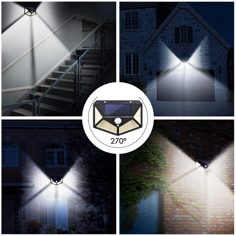 solar powered led lights Newest Solar Lights Outdoor 100 LED Solar Sensor Motion Light 3 Modes Outdoor Solar Wireless Lamp IP65 Waterproof Wall Lights decorative solar lights