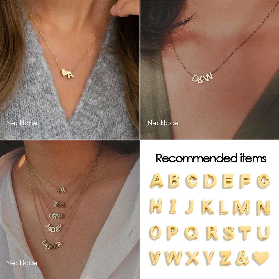 FindChic Collana Cuore Donna Placcato Oro 18K Acciaio Inossidabile Collane con Iniziali Donne Ragazza Piccola Collana con Lettera A