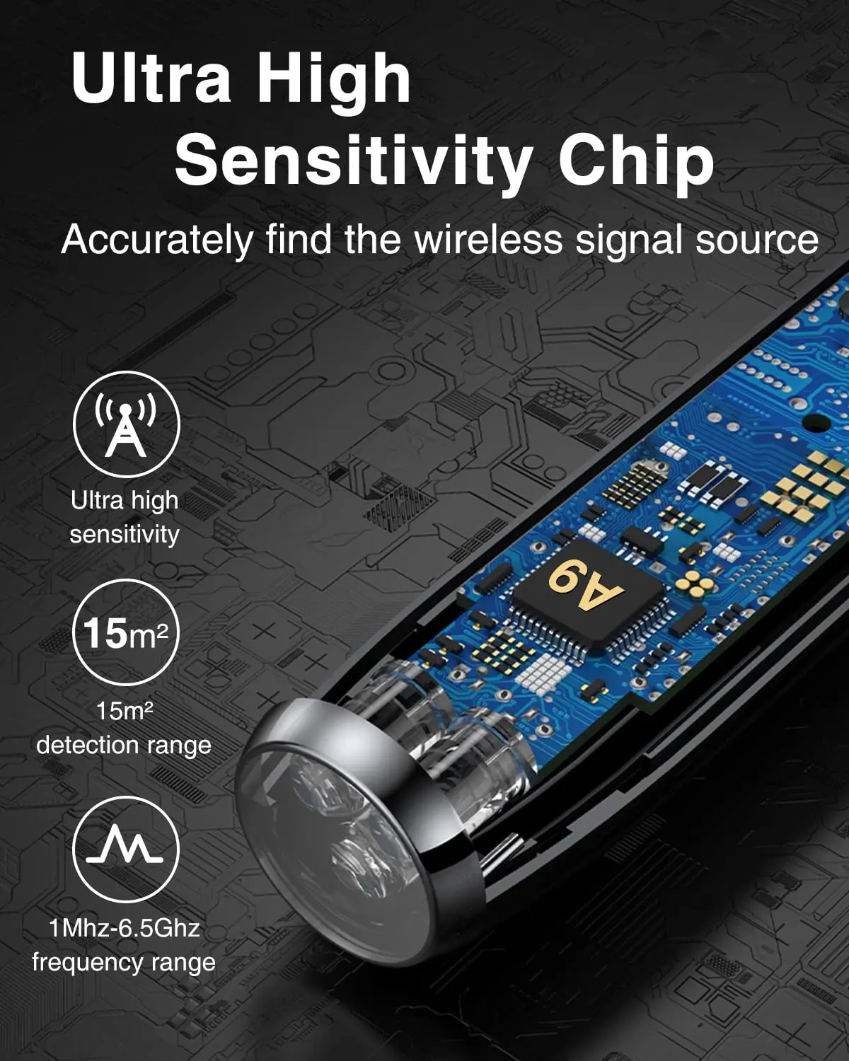 Hidden Camera Detectors Device Portable Wireless Bug Detector with 3 Professional Modes 5 Levels Sensitivity Tra