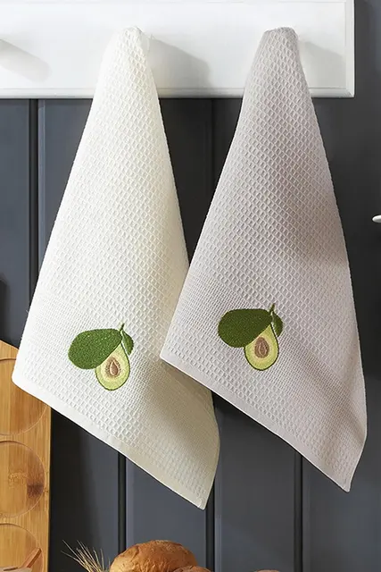 Kitchen Towel Drying Towels Dish Cloth 6 Pcs 100% Natural Cotton 40x60 Cm  Absorbent Lint-Free Cleaning Napkins Avocado Embroider - AliExpress