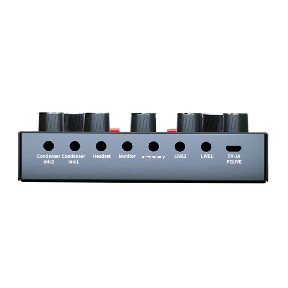 V8S Audio Mixer with 10 Sound Effects,Sound Card,Podcast Mixer for Phone PC Gaming Karaoke Studio Live Streaming Podcast