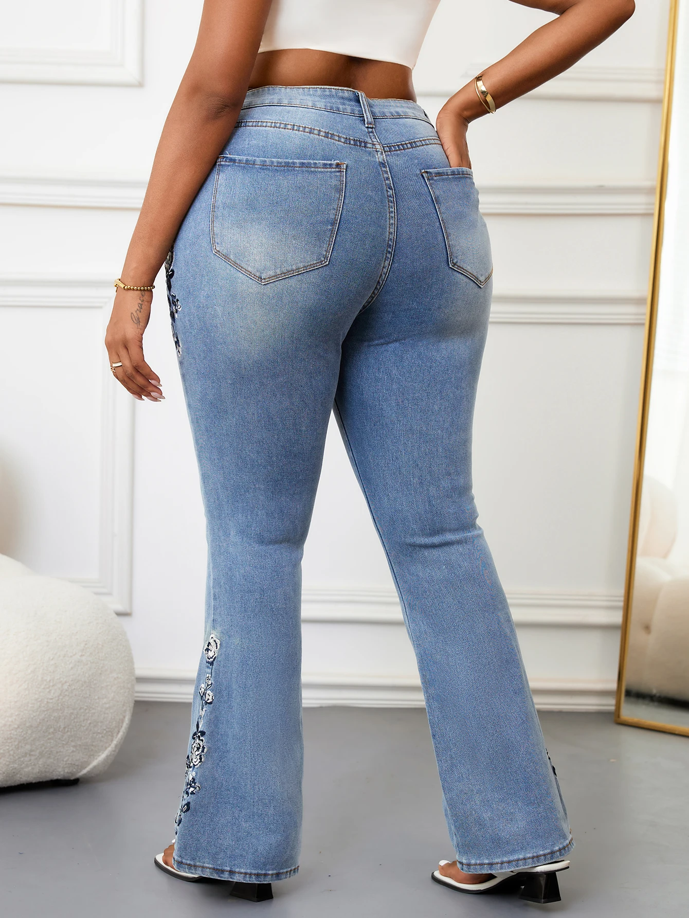 Plus Size High Waist Curvy Fit Vintage Stretch Denim Jeans