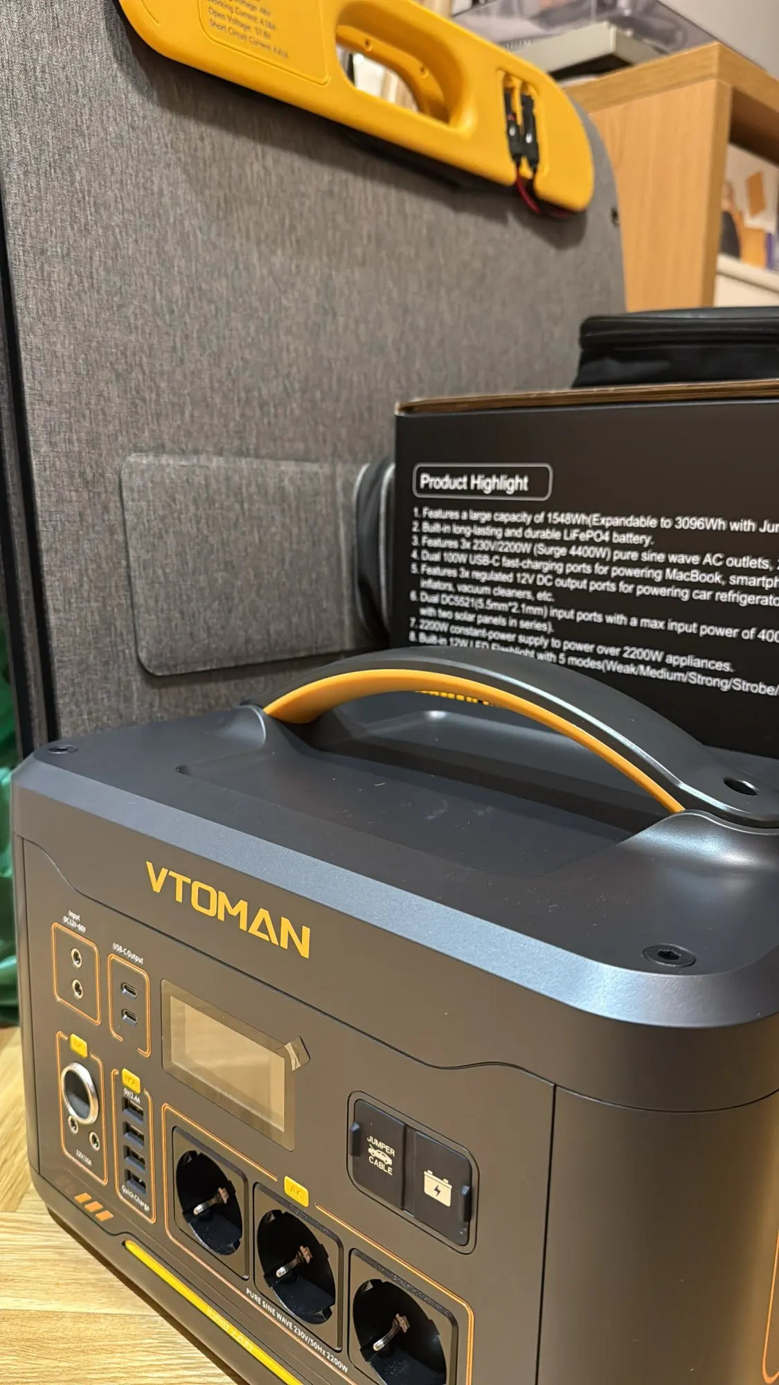 VTOMAN JUMP 2200 / JUMP 1800 Portable Power Station 828/1548Wh LiFeP04 Battery Solar Generator Solar for Home Outdoor Camping photo review