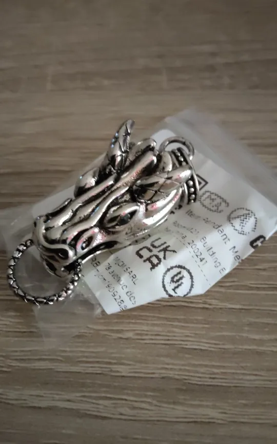 Sterling Silver Dragon Head Pendant