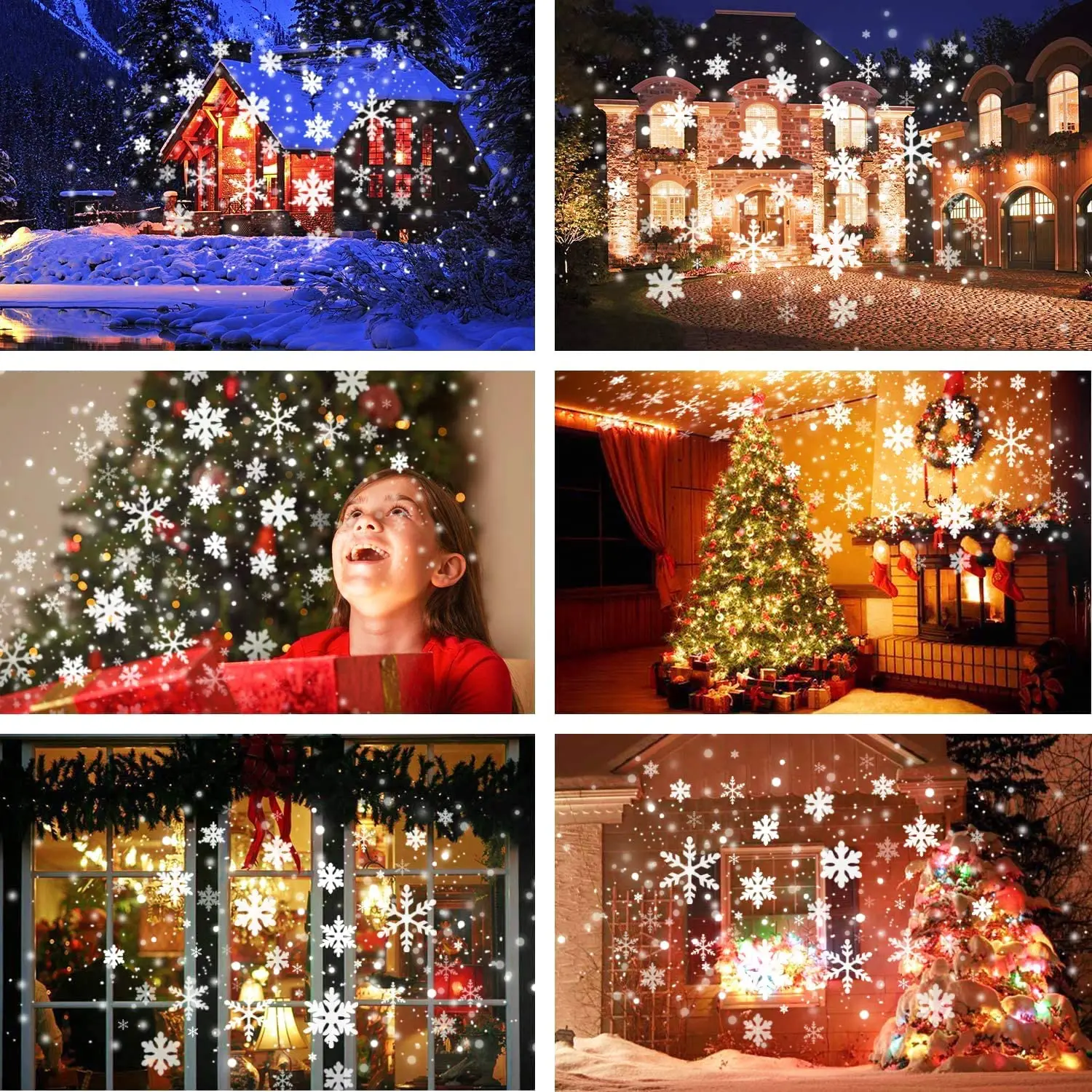 Christmas Holiday Light Projector,Snowfall Projector Lights with Remote  Control,Rotating Snow Falling Lights,Indoor Outdoor Waterproof Landscape  Decorative Lighting for Halloween Wedding Party Garden