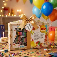 180PCS Drawing Art Kit for Kids Oil Pastels Paint Brushes Watercolor Pens Coloring Set Gift 5