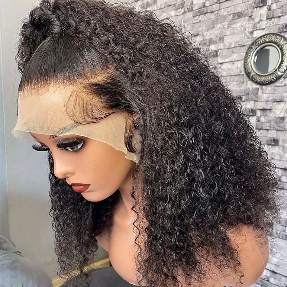 Brazilian Deep Wave Bob Wig 13x4 Lace Frontal Wig 100% Human Hair Remy Short Curly 4x4 Lace Closure Preplucked Baby Hair