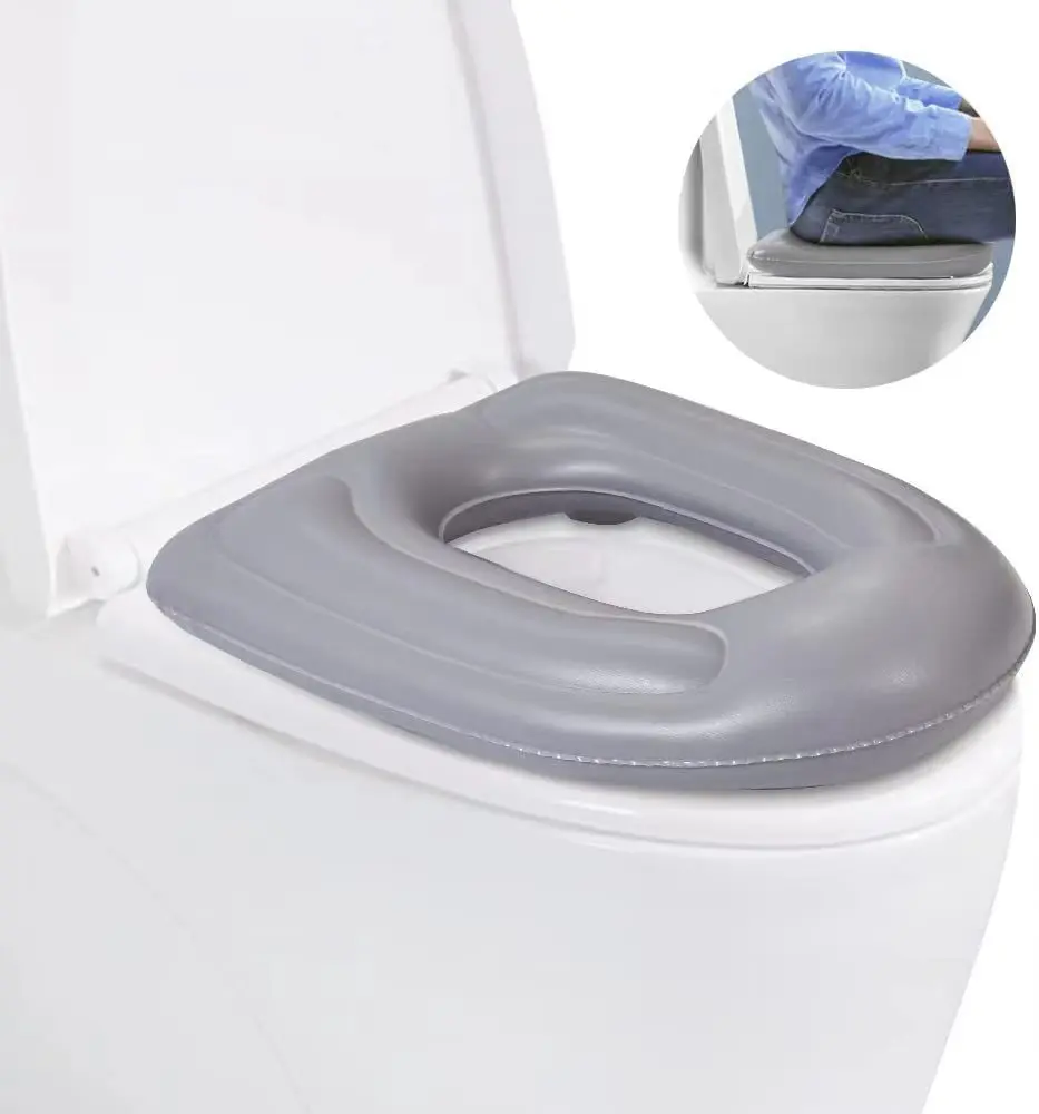 PVC 팽창식 시뮬레이션 변기 시트 모델, PVC 팽창식 변기 시트, 4 개의 강력한 흡입 컵, 팽창식 변기 시트