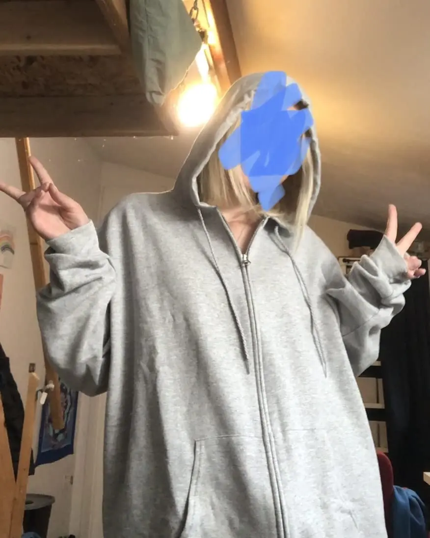 Harajuku einfarbige, übergroße Sweatshirts mit Reißverschluss