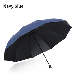 Extra - Large All - Weather Folding Umbrella with Wind and Waterproof Protection, 130cm - Iron (Navy blue)