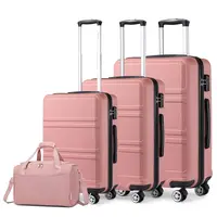 Ensemble de valises KONO 4 pièces : 20+24+28 pouces + sac de voyage, coque rigide ABS+PC avec serrure TSA et roulettes silencieuses, idéal pour toute la famille 1
