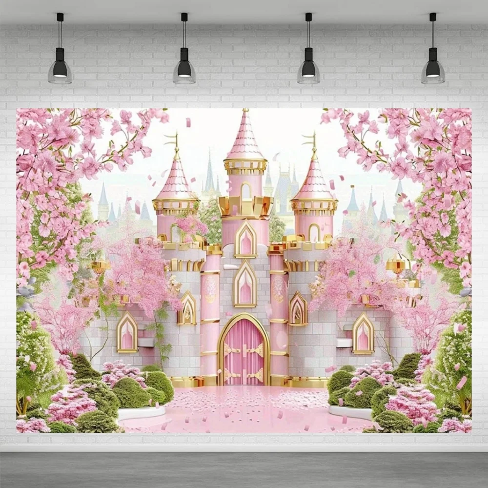 Magisches Schloss Geburtstagsparty-Hintergründe für Fotos, Rosen-Prinzessin Kinder- und Babyparty, Mädchen- und Erwachsenen-Dekorationshintergrund, Fotozone – Detail 18