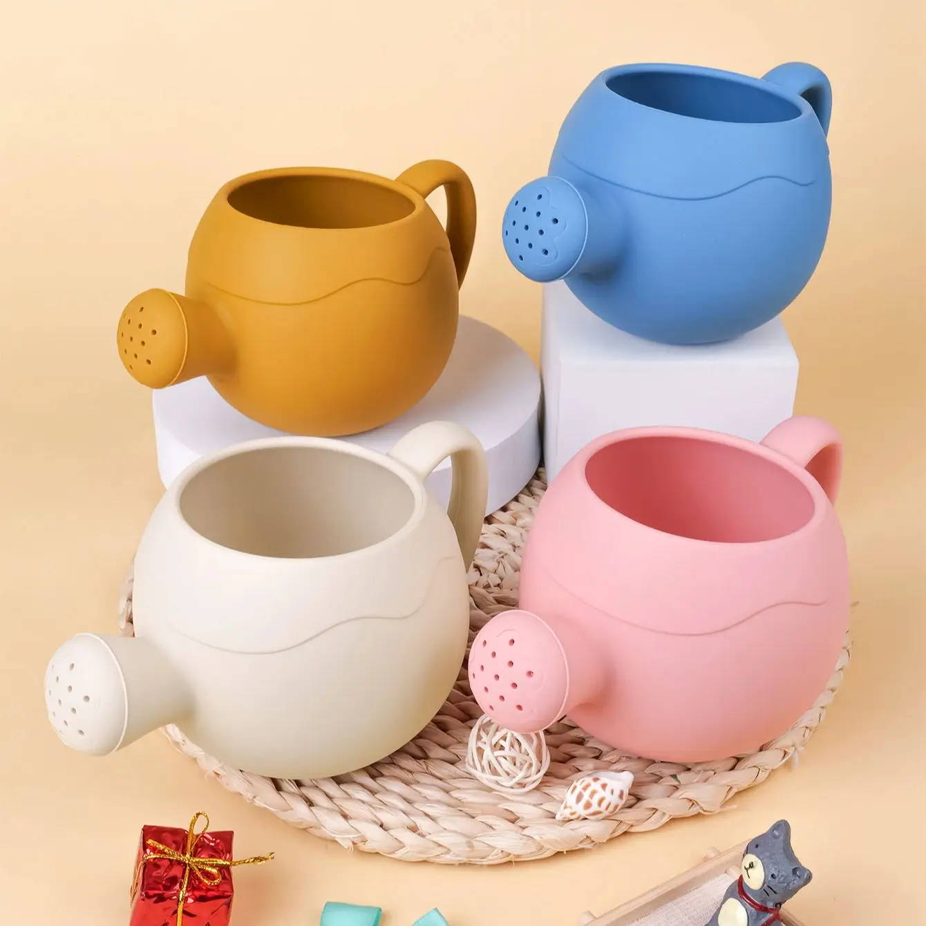 6pcs Child-Friendly Beach Sand Toy Set Silicone with Sands & Durable Bucket Colorful Perfect for Creative Outdoor Play 6