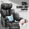 Office Chair Ergonomic Leather High Back Gaming Chair with Footrest, Adjustable Armrests