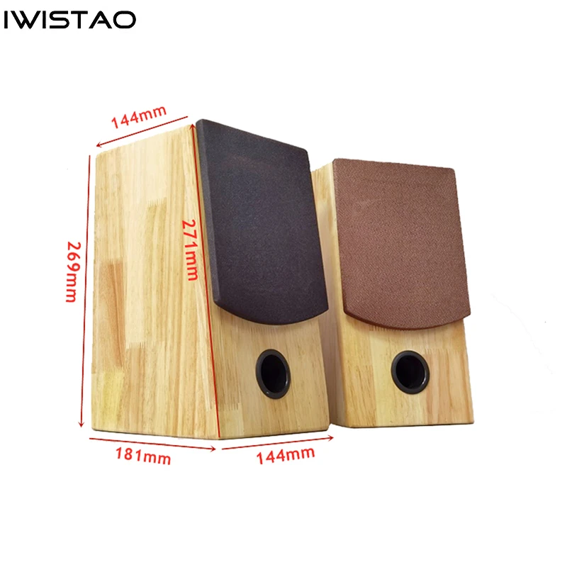 IWISTAO HIFI Speaker Full Range Cabinet 4 Inches Unit 4 Ohm 15~60W 94dB Solid Wood Enclosure Desktop 1 Pair Inverted Structure 3