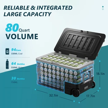 SIMZLIFE 75L Portable Car Refrigerator Compressor Fridge Freezer Cooler Ice Box Keep Cool for Camping Fishing Trip Truck Boating 2