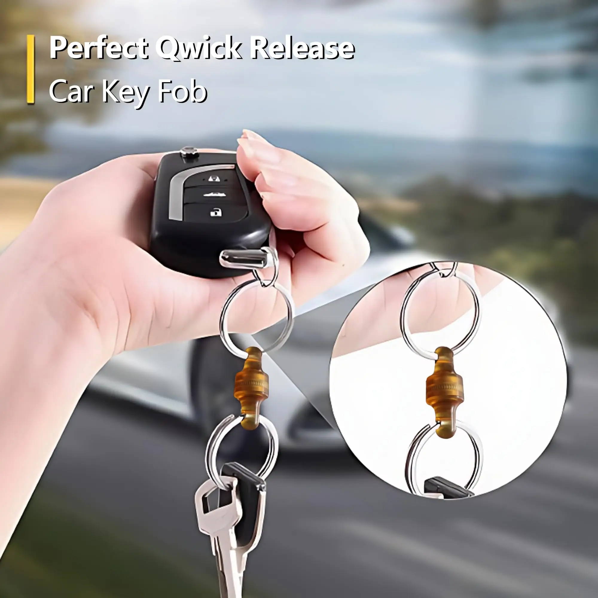 

Брелок WANERSEN-Quick Release EDC, безопасный и стильный брелок для ключей, Съемный брелок, янтарная смола, 2 шт.