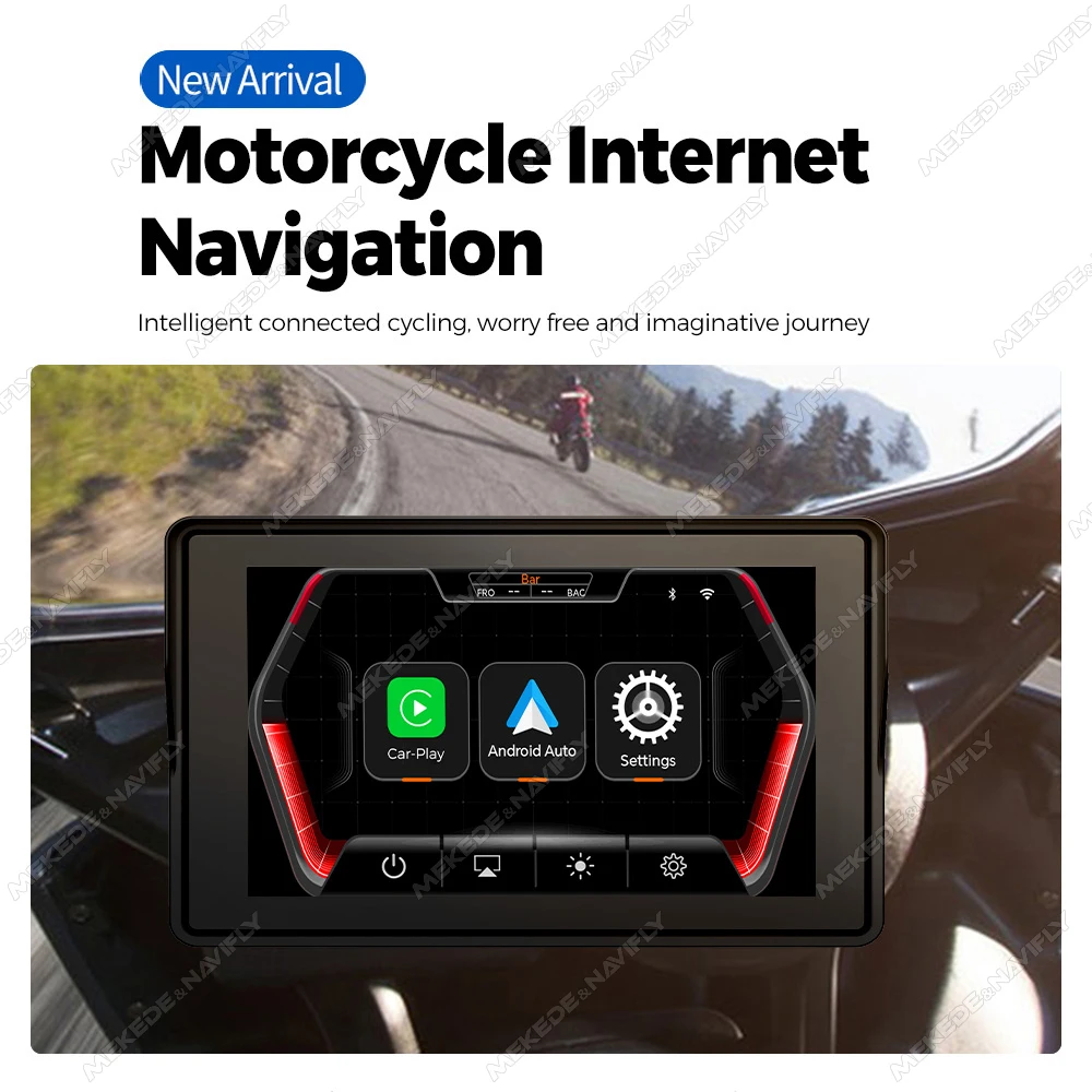 토모스트롱 5인치 오토바이 네비게이션 화면 무선 카플레이 안드로이드 오토 햇빛 가리개 커버 (오토바이 범용)