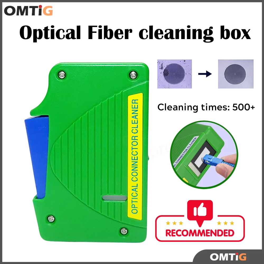 

OMTiG 2 шт. зеленое оптическое волокно SC/FC/LC/ST инструменты для очистки оптического волокна Коробка для очистки волоконно инструмент для очистки отрезок FTTH