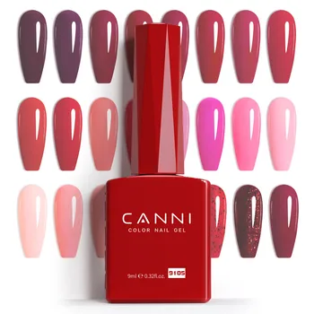 CANNI 9ml Collezione Serie Rossa Smalto per unghie gel estivo HEMA FREE Art LED UV a lunga durata Vernice ad asciugatura rapida SoakOff Semi permanente 1