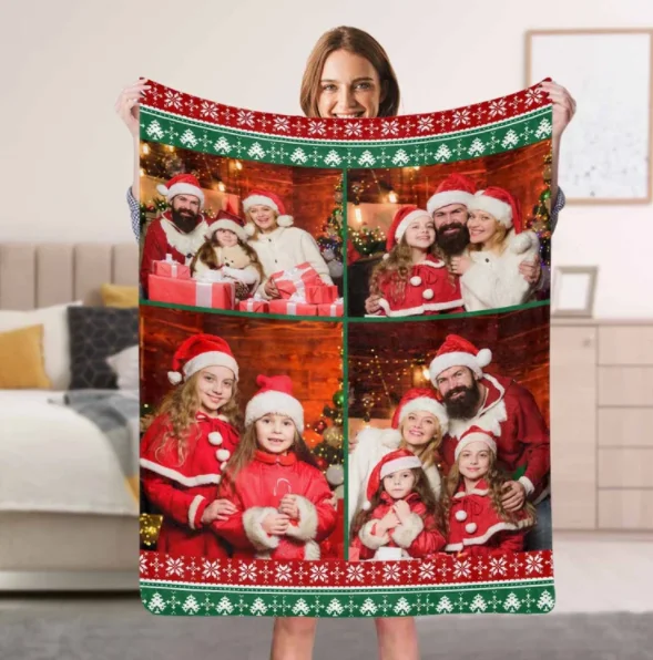 

Флисовое одеяло, покрывало для фото, с надписью на заказ, для всей семьи