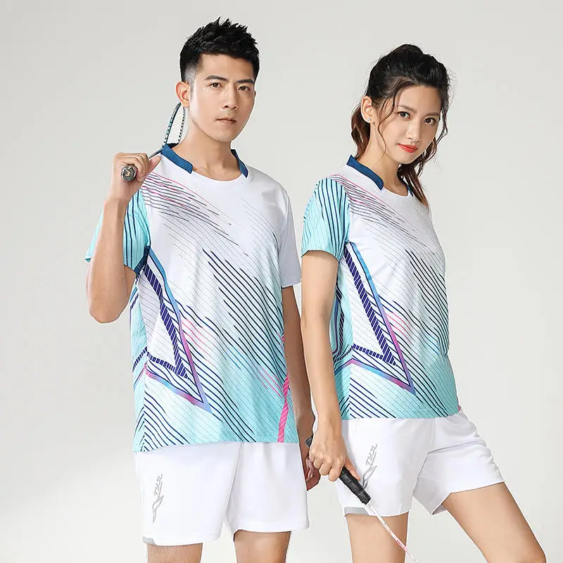 

Unisex Tennis Shirt Pingpong Badminton Table Tennis Couple Uniform T-Shirt Quick Dry Big Size Top Sportwear