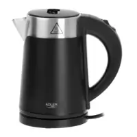 Bouilloire électrique noire 0,6 L, 800 W, sans fil, acier avec double paroi, design moderne, cuisson sûre 2