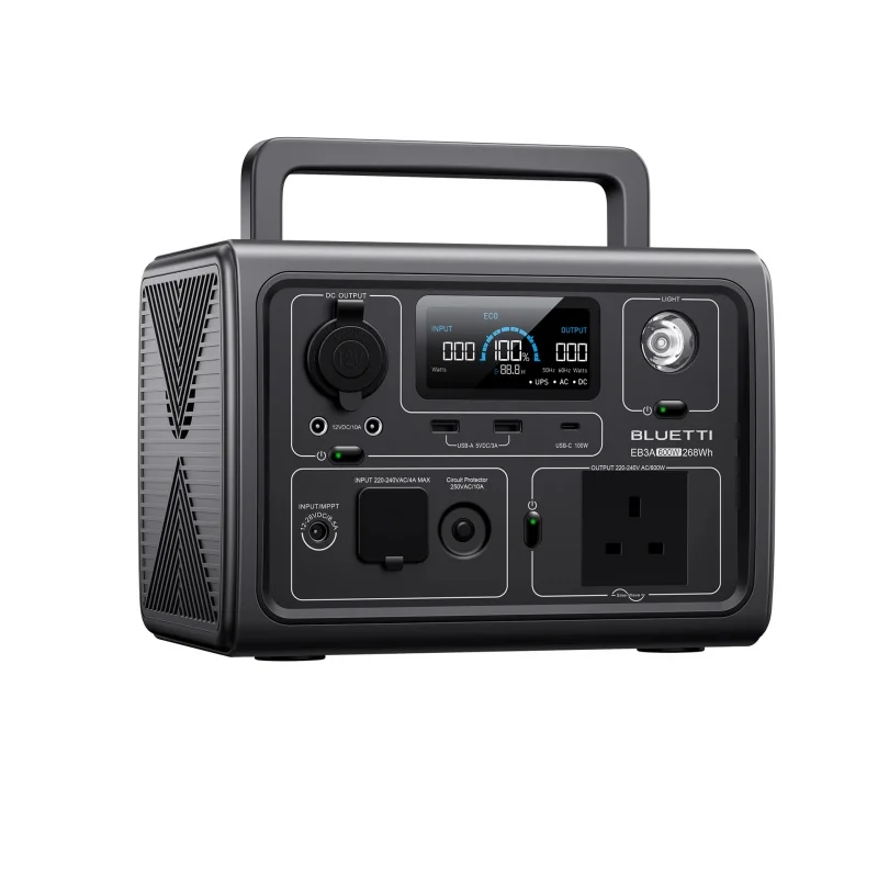【UK PLUG】BLUETTI EB3A Portable Power Station 268Wh LiFePO4 Battery 600W AC Outlets Solar Generator for Outdoor Camping 3