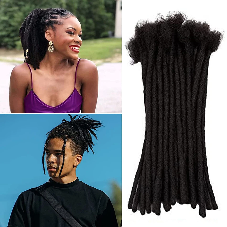 

0.8cm Thickness Dreadlock Human Hair Extensions for Man/Women Full Head Handmade Permanent loc Extensions Bundles 10strand/pack