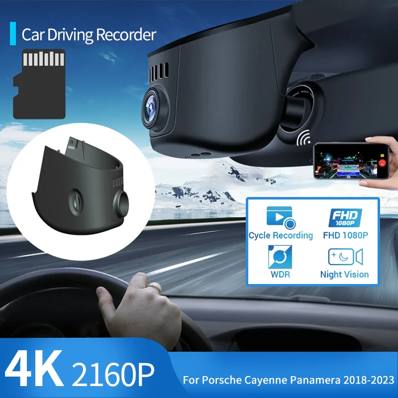 

4K 2160P Wifi DASH CAM Easy Installation Car DVR Video Recorder Night Vision Camera for Porsche Cayenne Panamera 2018~2023 2022