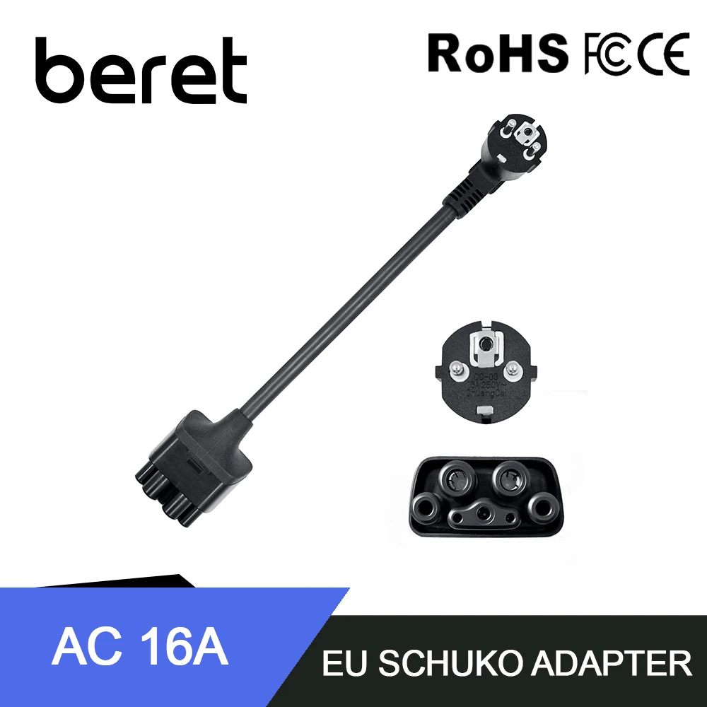 Adaptateur NEMA pour Tesla EU 16A Schuko, connecteur Mobile universel Gen 2 avec câble TPE modèle S/Y/X/3 EV