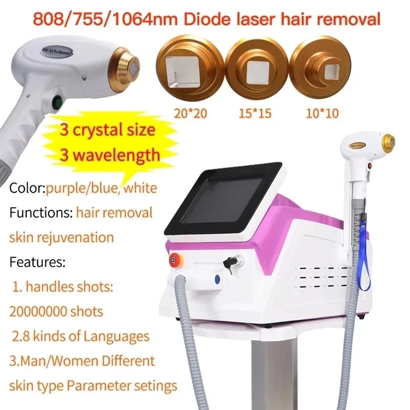 

3000W Professional 808 diode laser hair removal machine 808nm 755nm 1064nm 3 wavelength laser permanent hair removal equipment