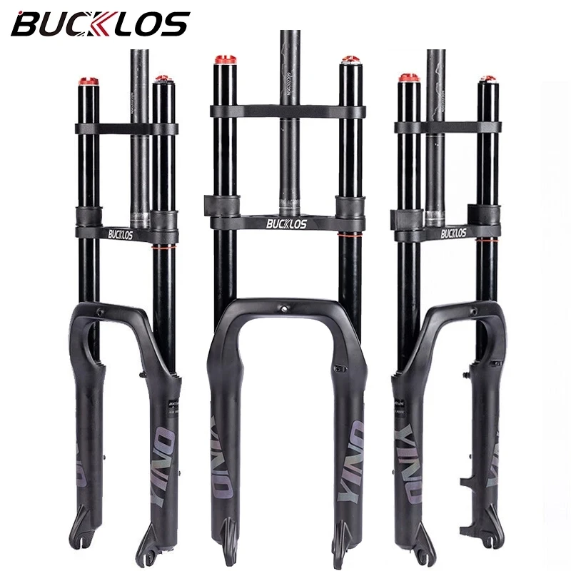 Bucklos Mtb Forcella 20 26 Pollici Fatbike Forcella Doppia Spalla Mountain Bike Sospensione Grasso Pneumatico Bicicletta Forcella Pneumatica Per Neve 
