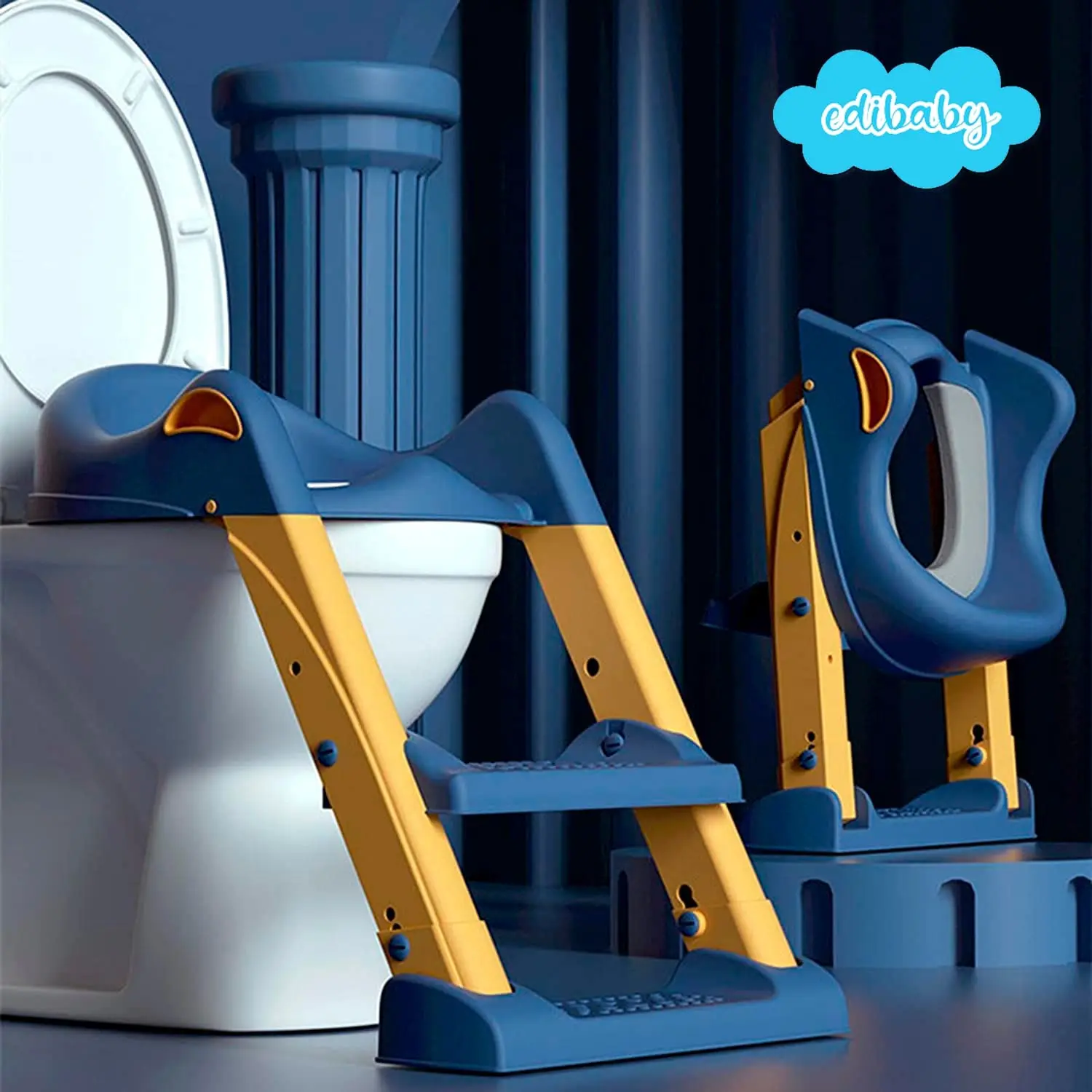 ▷ KEPLIN Adaptador WC para Niños con Escalera - Reductor WC para Niños  Acolchado con Escalones Duraderos, Anchos y Antideslizantes, Borde Suave,  Adecuado para Inodoros en Forma de V, U o O 