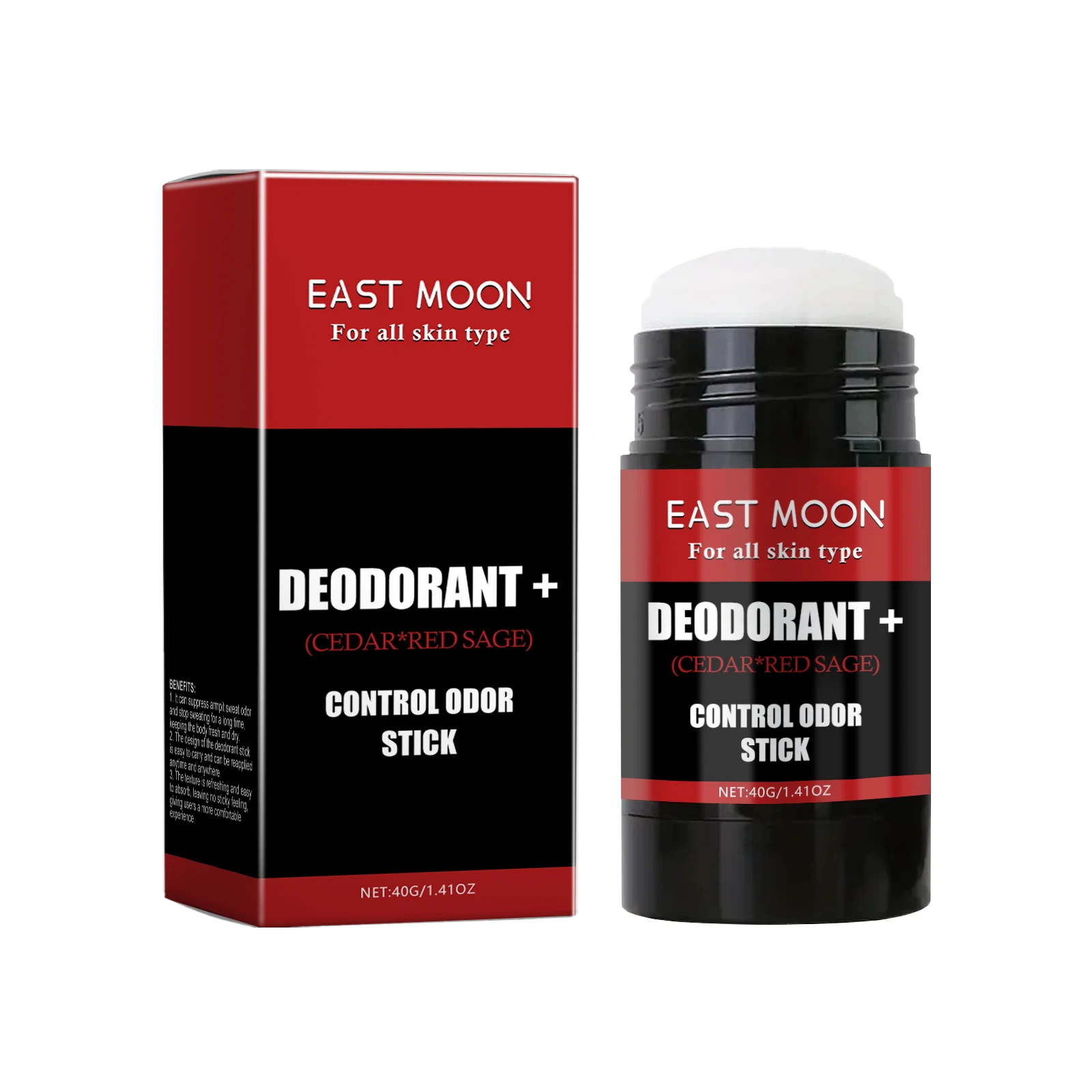 East Moon Natural Deodorant+ Stick Sweat & Odor Control Sensitive & Normal Skin Men Protection Antiperspirant Control Odor Stick 2
