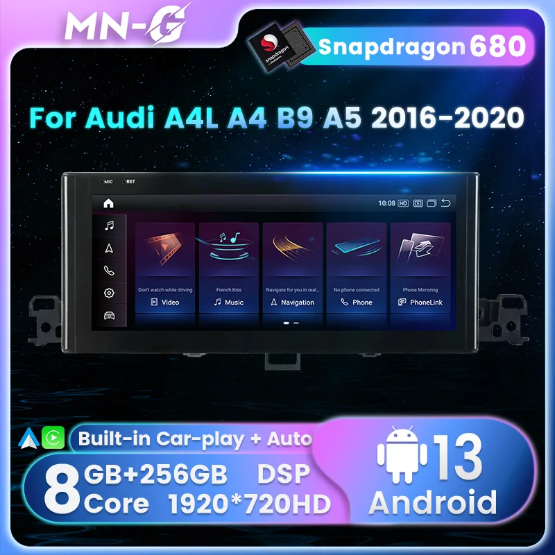 

Автомагнитола для Audi A4 A5 Q5 B9 2016-2023 Android 13, Автомобильная Мультимедийная система «Все в одном», GPS-навигация, DSP Авторадио 1920*720 DSP 4G