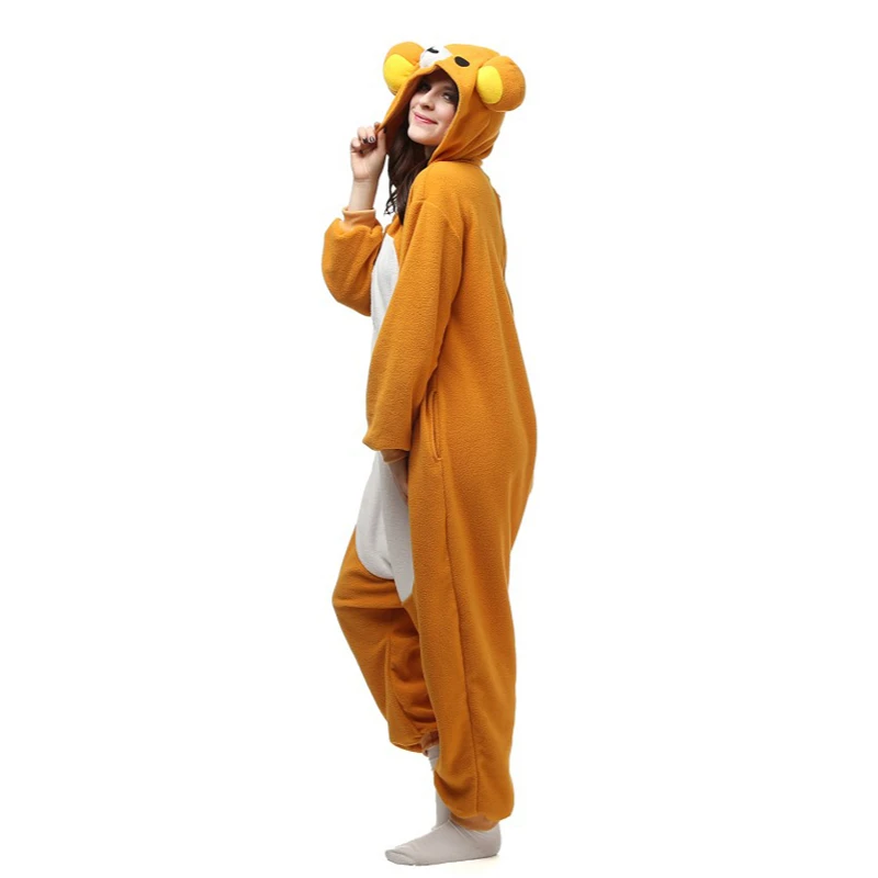 Unisex Adult Relax Bear Onesie Animal Cosplay Costume One Piece Pajamas Kigurumi Costume Cartoon Pajamas Onesie Props cosplay costumes