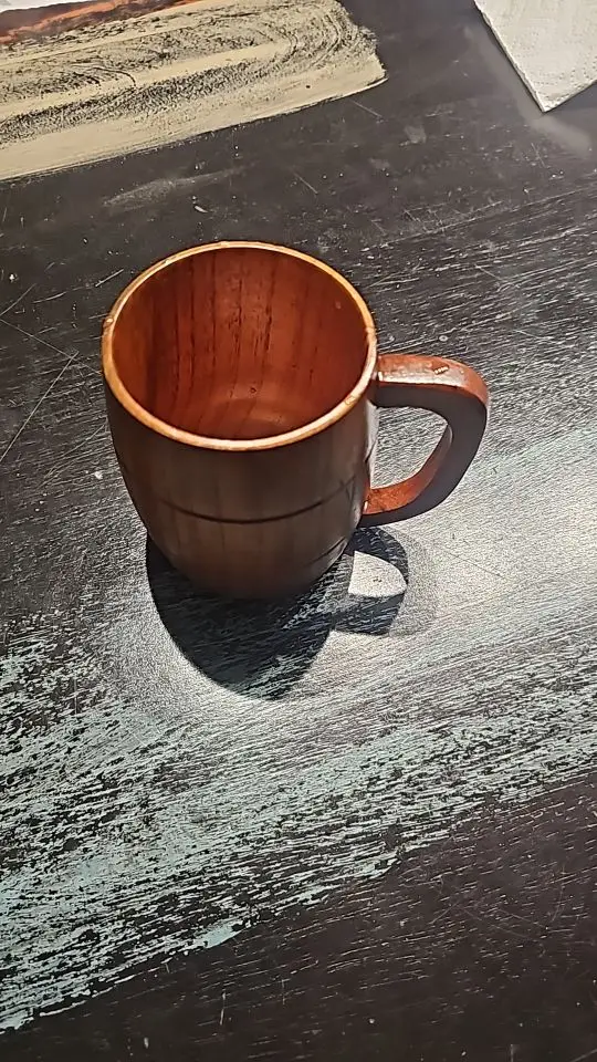 400ml Handmade Wooden Cup, Chinese Primitive Design for Tea/Coffee/Beer photo review