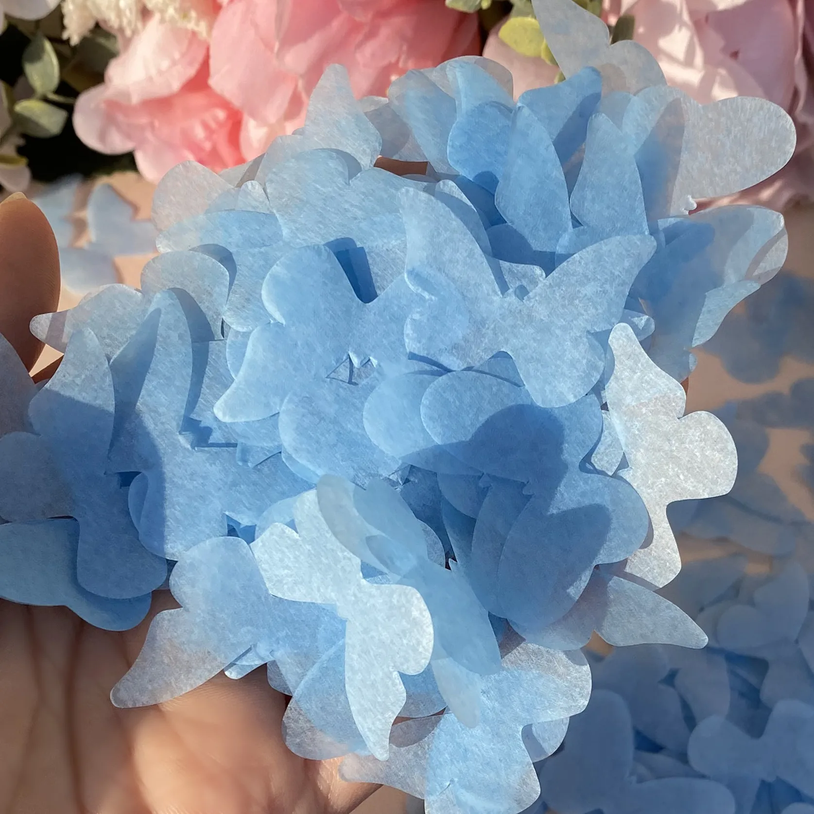Confezione da 6 coriandoli bianchi a forma di farfalla per