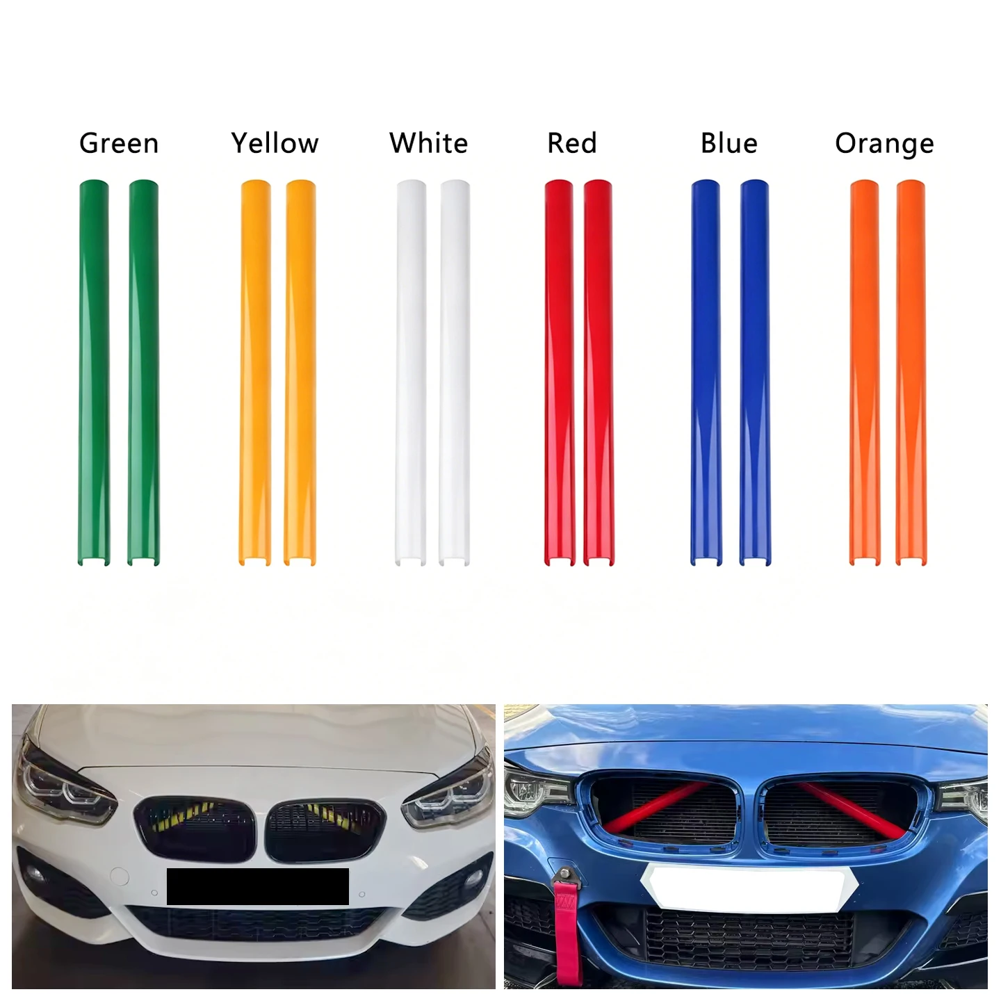 Sport Styling Car Front Grille Trim Strip - Set of 2 Pieces