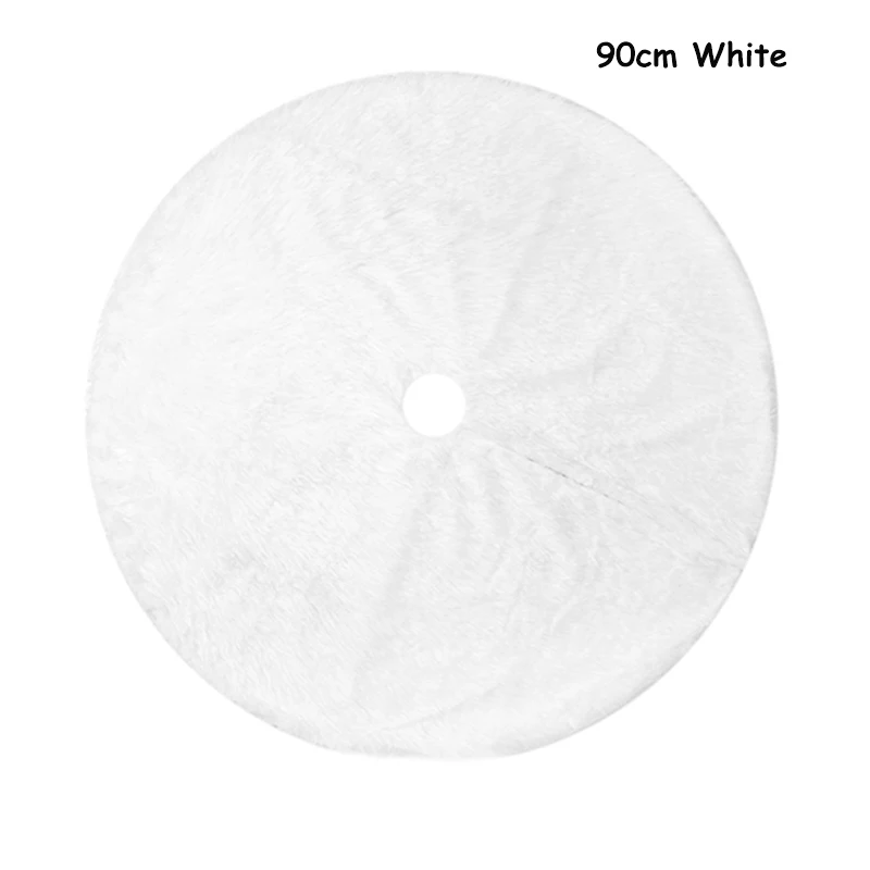 78/90/122cm White Rabbit Fleece Snowflake Christmas Tree Skirt Wool Tree Skirt Xmas New Year Navidad Apron Home Decor christmas tree skirt