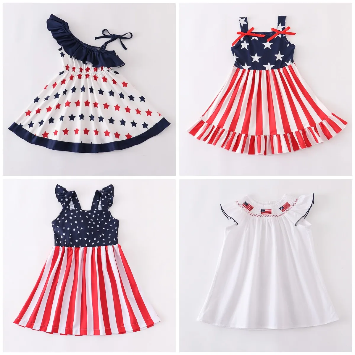 Exclusive-Girlymax-Independence-Day-July-4th-Baby-Girls-Boutique-Clothes-Embroidered-Smocked 