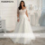 RODDRSYA Plus Size Wedding Dress Elegant Long Sleeves Lace Bride Dress 2023 Tulle Applique Sweep Train A-Line robe de mariée #5